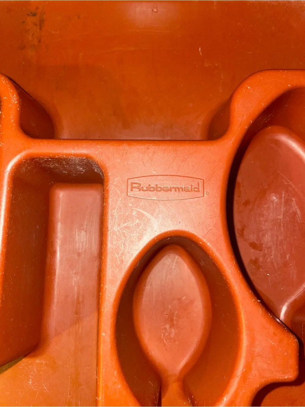 Rubbermaid Silverware Flatware Utensil Holder Tray 2922 orange Vintage